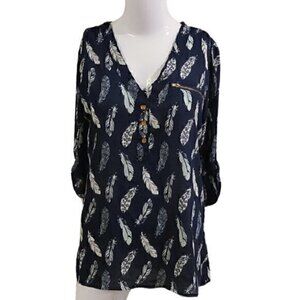 [Wishful Park] 3/4 Roll Up Sleeve V-Neck - Sz M